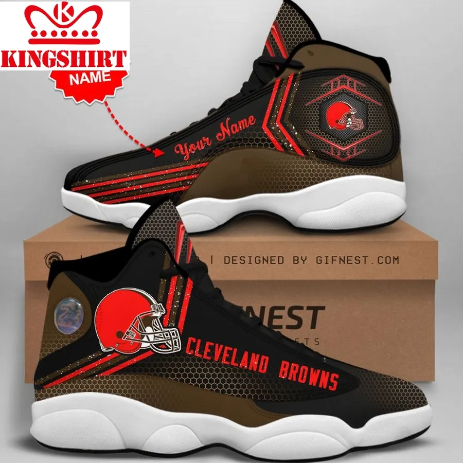 Cleveland Browns Men's Jordan 13 Custom Name Personalized Shoes