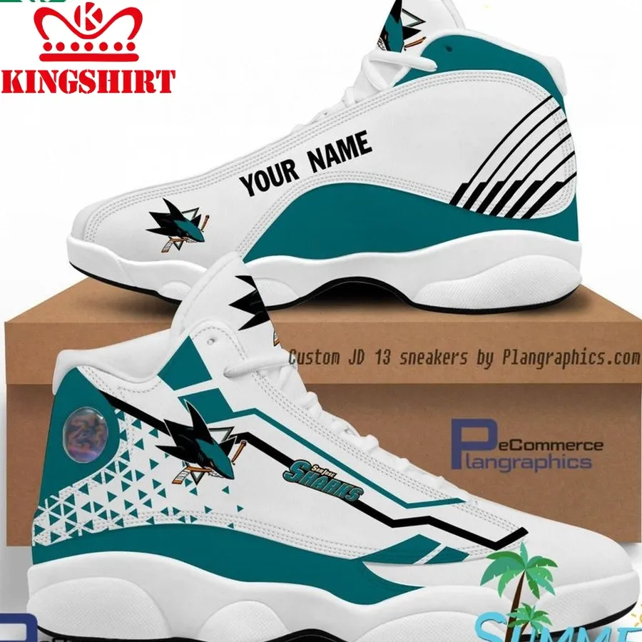 Custom San Jose Sharks Jordan13 New Sneakers Sneakers Air Jordan 13 Sneaker Jordan13 New Sneakers Personalized Shoes Design