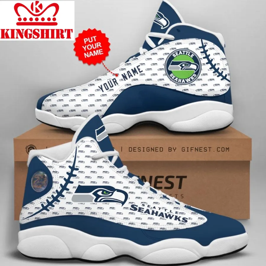 Customized Name Seattle Seahawks Jordan 13 Personalized Shoes