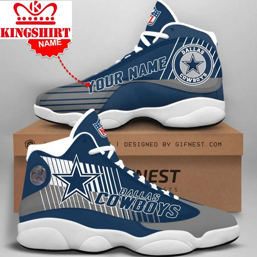 Dallas Cowboys 02 Men's Jordan 13 Custom Name Personalized Shoes