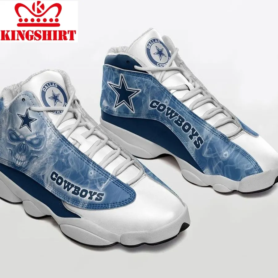 Dallas Cowboys Football Skull 3D Jordan 13 Shoes