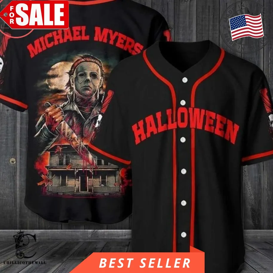 Halloween Mm Evil House Baseball Jersey