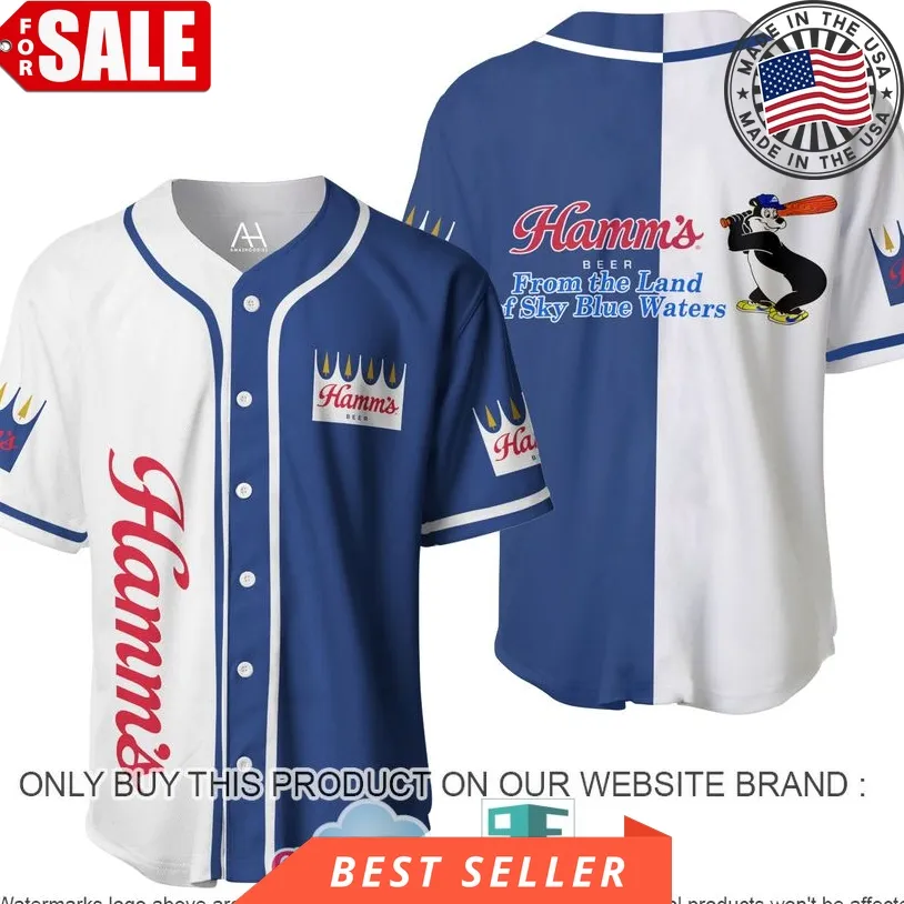 Hamm's Beer From The Land Of Sky Blue Waters Baseball Jersey