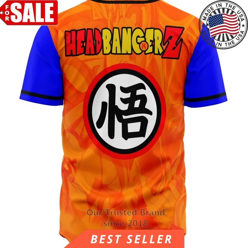 Headbangerz X Dragon Ball Z Blue Orange Baseball Jersey