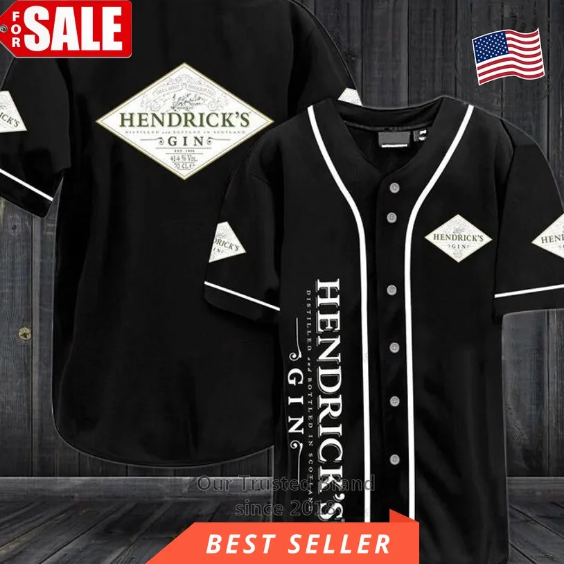 Hendrick's Gin Black Baseball Jersey