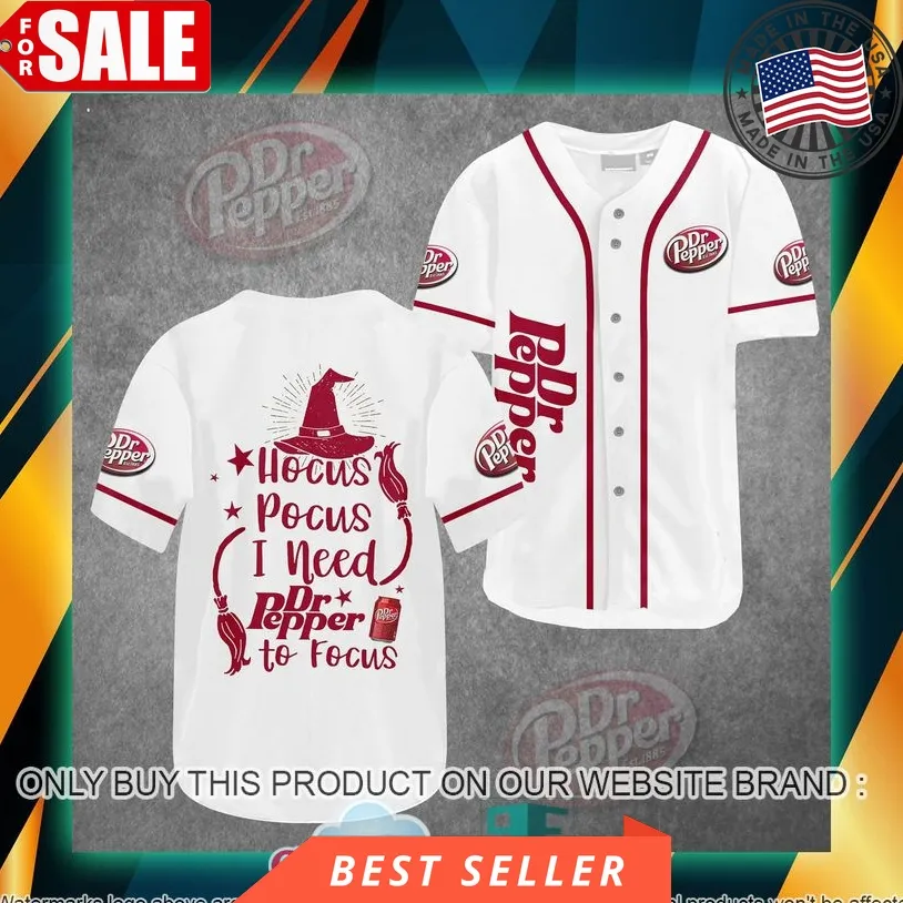 Hocus Pocus I Need Dr Pepper To Focus Baseball Jersey