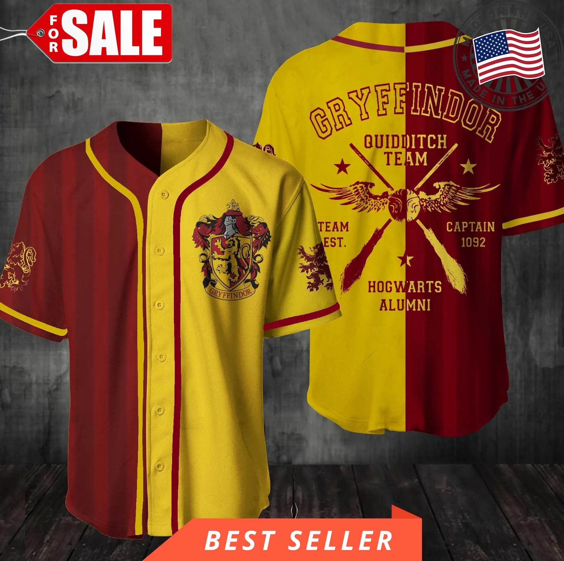 Hogwarts Gryffindor Hp Baseball Jersey Shirt