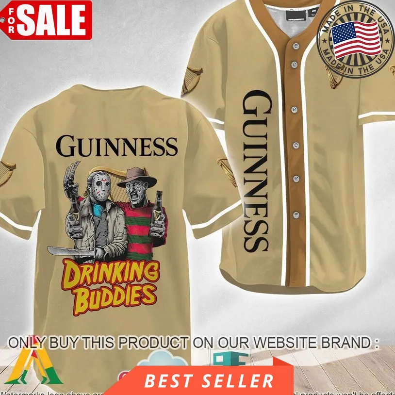Horror Freddy  Jason Drinking Buddies Guinness Beer Baseball Jersey