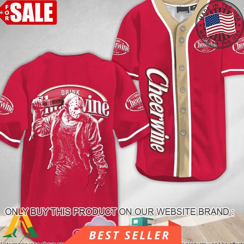 Horror Jason Voorhees Cheerwine Baseball Jersey