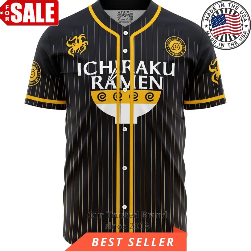 Ichiraku Ramen Naruto Yellow Baseball Jersey