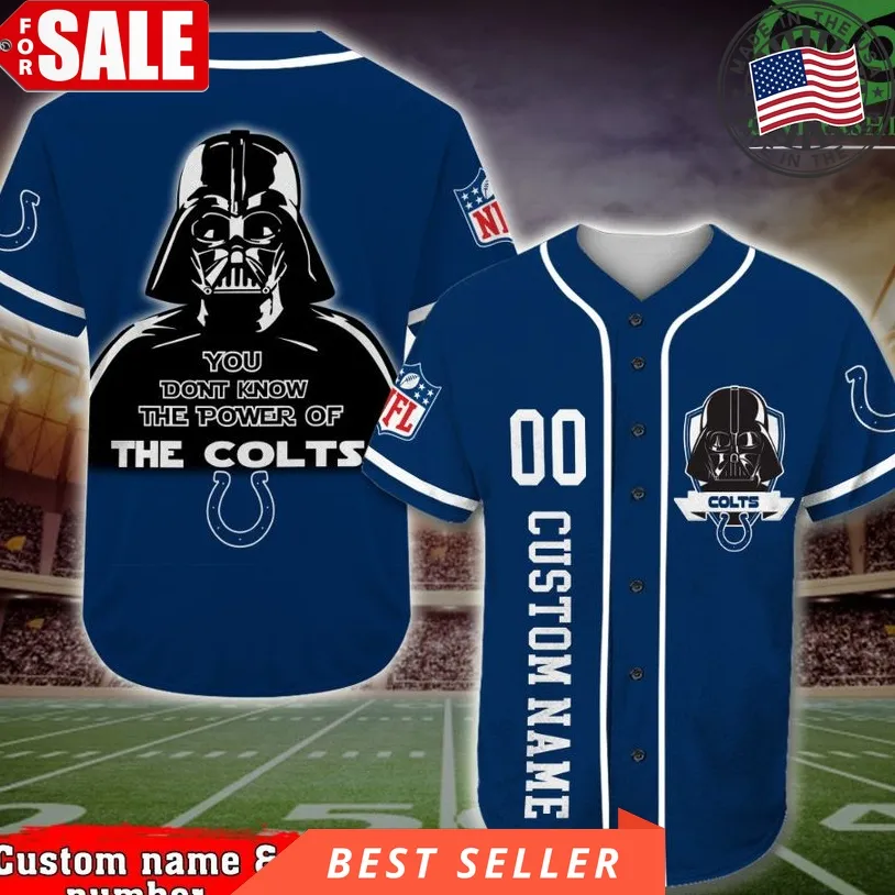 Indianapolis Colts Baseball Jersey Darth Vader Star Wars Nfl Custom Name Number