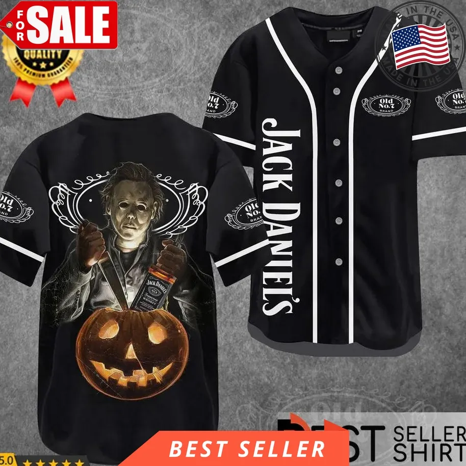 Jack Daniel Michael Myers Halloween Costume Out Fit Ideas Horror Baseball Jersey