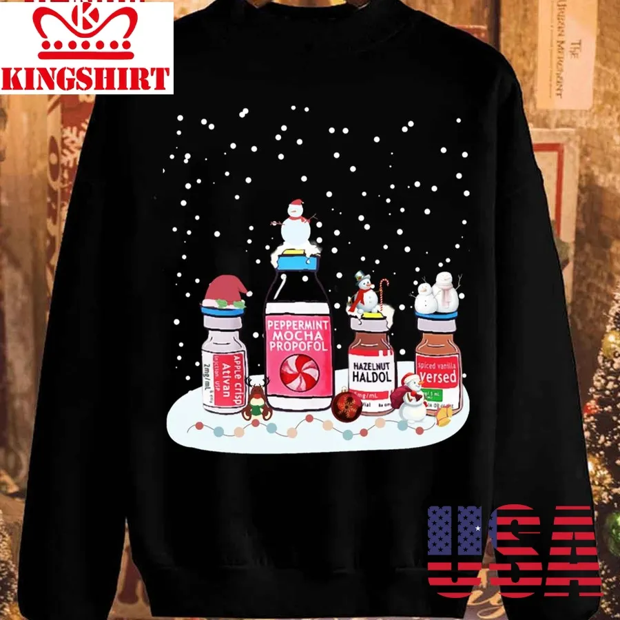 Peppermint Mocha Propofol Cute Christmas Nurse Rn Sweatshirt
