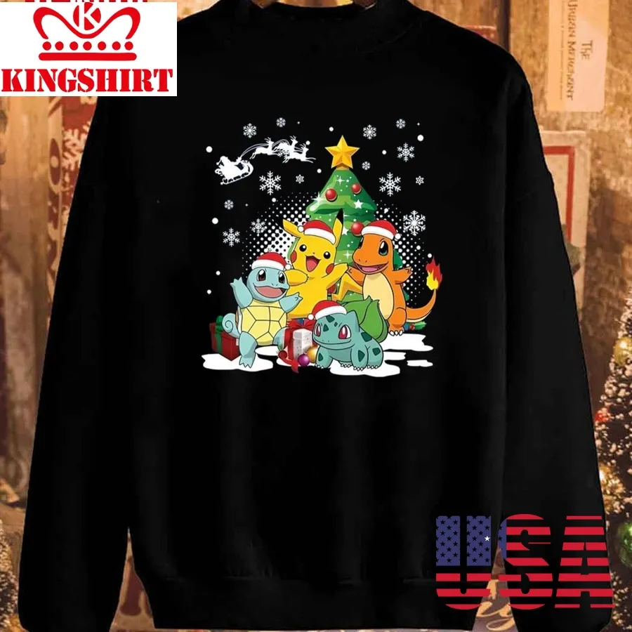 Pokemon Characters Christmas Tree Sweatshirt