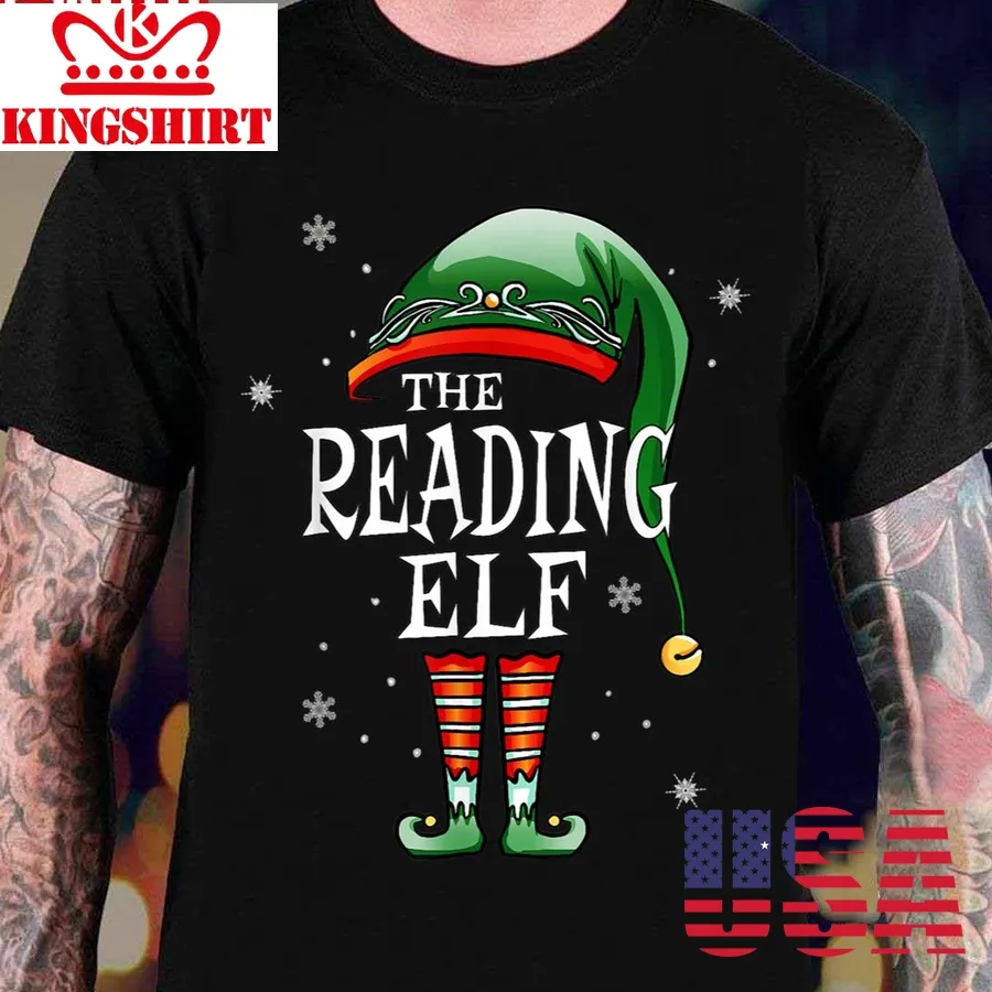 Reading Elf Christmas Vintage Unisex T Shirt