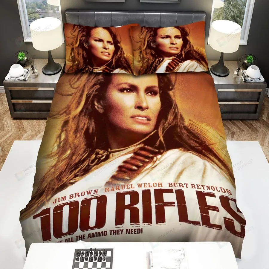 100 Rifles (1969) Woman And Horses Movie Poster Bed Sheets Spread Comforter Duvet Cover Bedding Sets