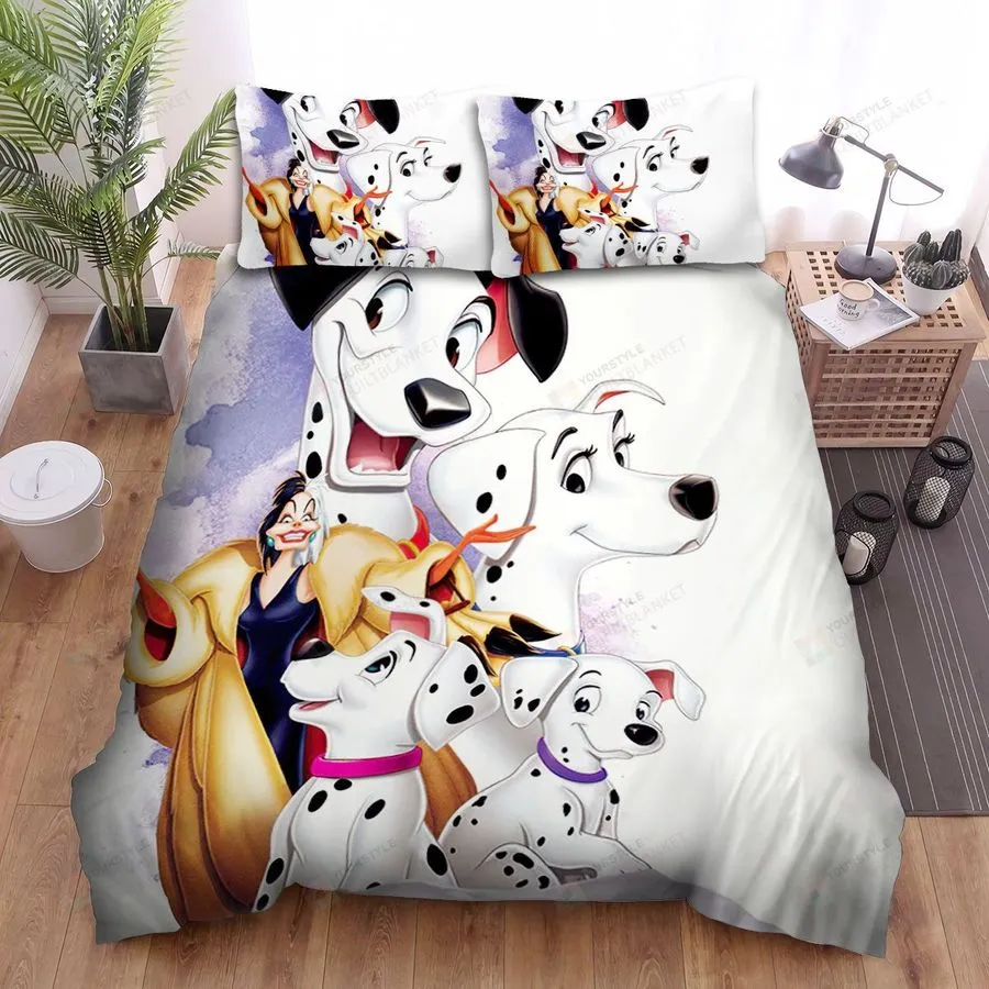 101 Dalmatians And Cruella Bed Sheets Spread Comforter Duvet Cover Bedding Sets