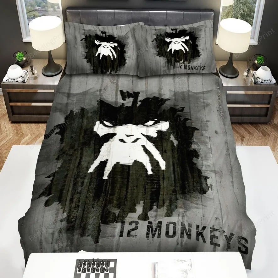 12 Monkeys (20152018) Black And White Movie Poster Bed Sheets Spread Comforter Duvet Cover Bedding Sets