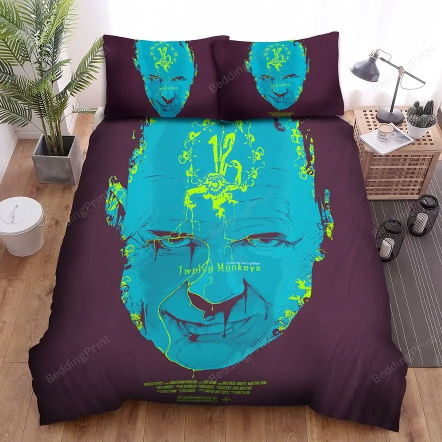 12 Monkeys (20152018) Blue Face Movie Poster Bed Sheets Spread Comforter Duvet Cover Bedding Sets