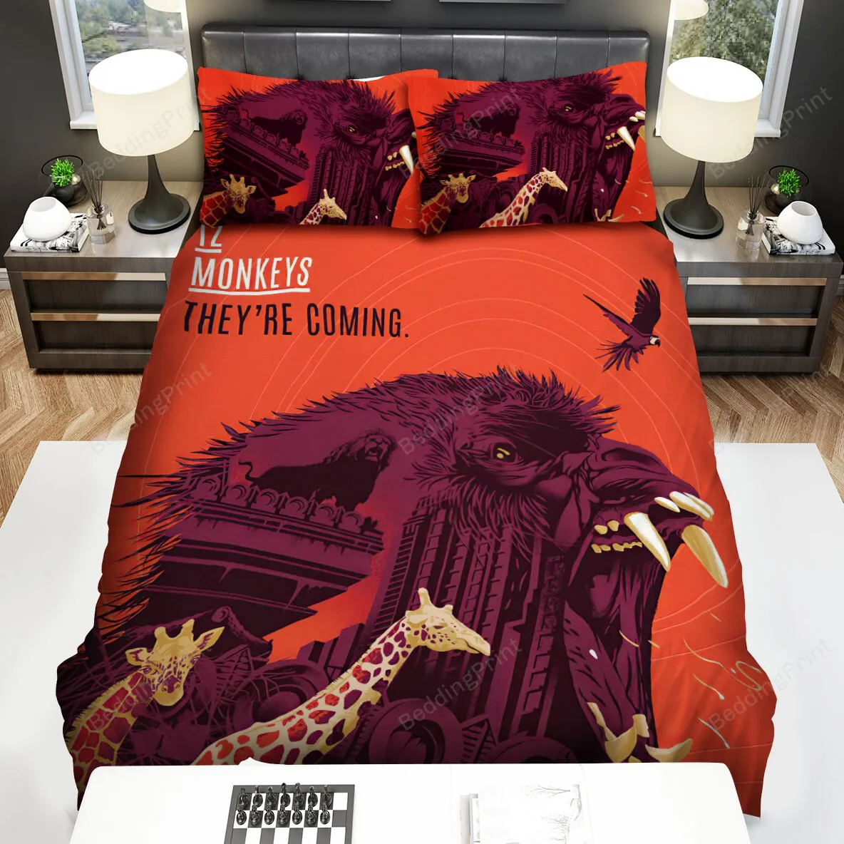 12 Monkeys (20152018) They're Coming Movie Poster Bed Sheets Spread Comforter Duvet Cover Bedding Sets