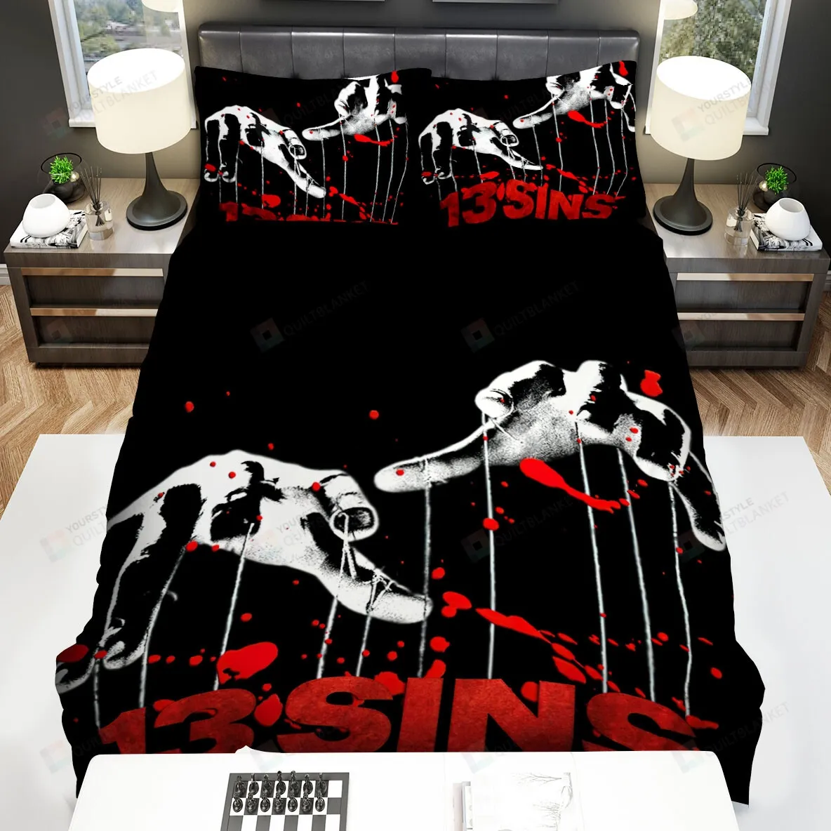 13 Sins The Hand With Blood Movie Poster Bed Sheets Spread Comforter Duvet Cover Bedding Sets