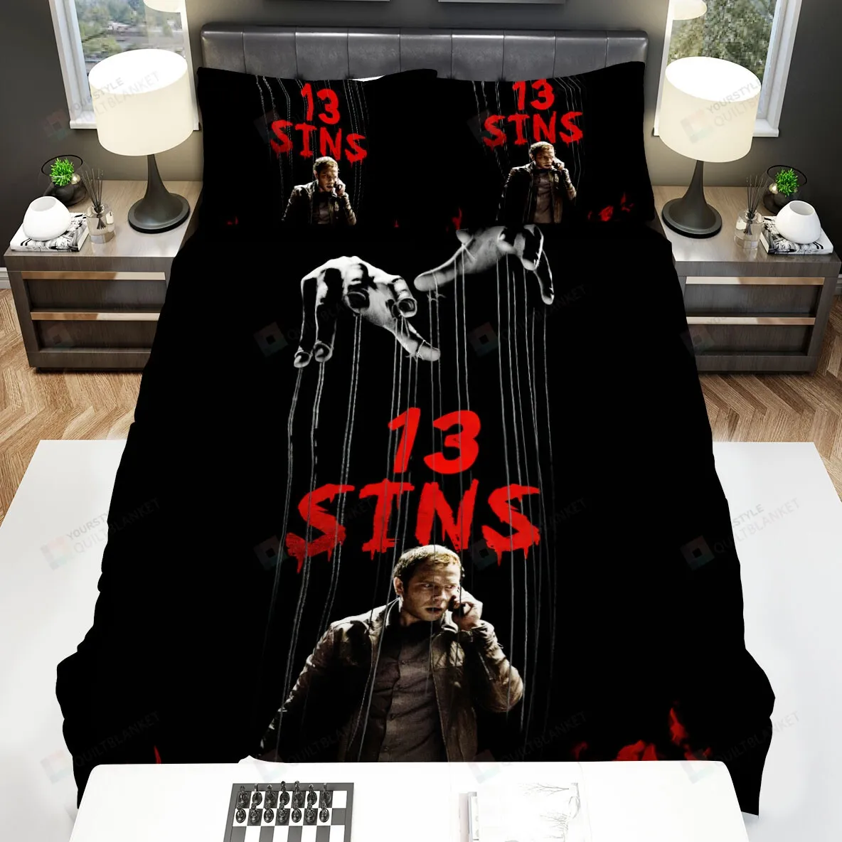 13 Sins The Men On Red Fire Movie Poster Bed Sheets Spread Comforter Duvet Cover Bedding Sets
