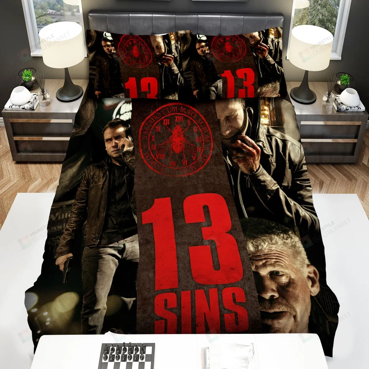 13 Sins The Men With Phone And Sadness Movie Poster Bed Sheets Spread Comforter Duvet Cover Bedding Sets