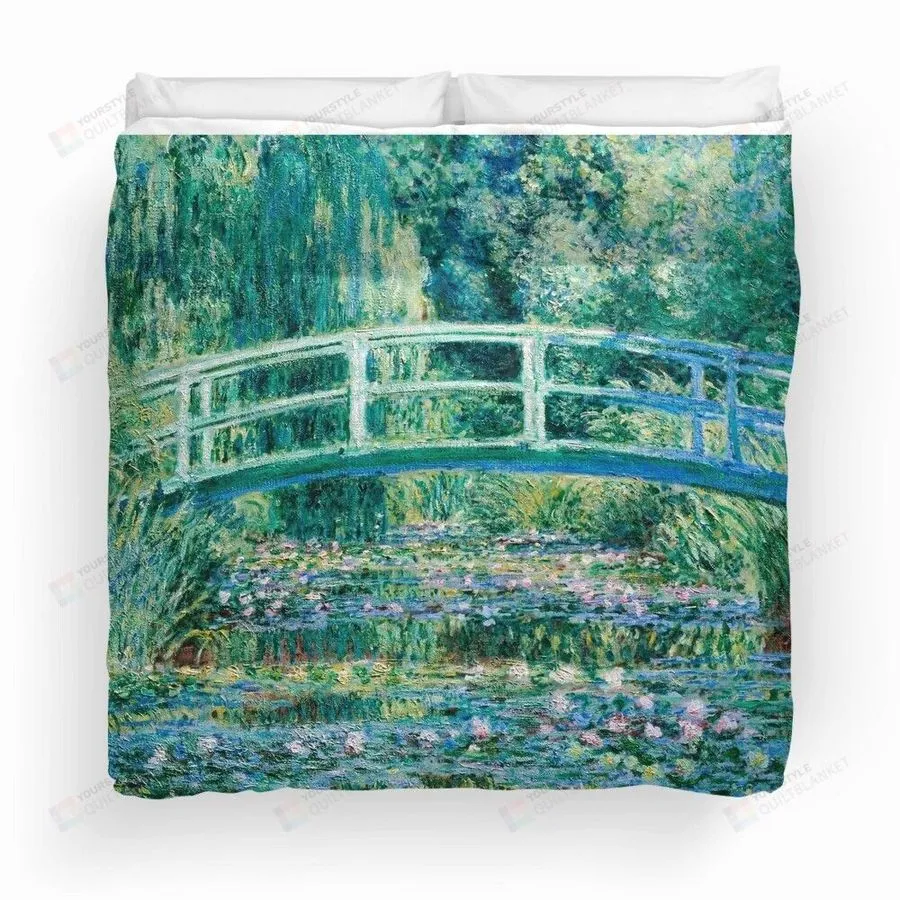 1899 Claude Monet Water Lilies And Japanese Bridge Fine Art Bedding Set (Duvet Cover &Amp Pillow Cases)