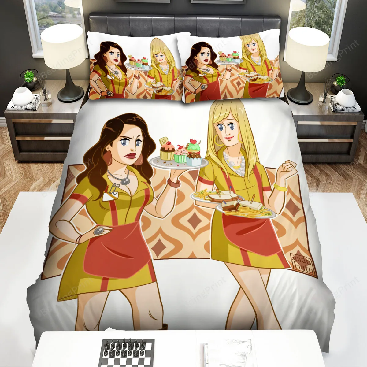 2 Broke Girls (20112017) Movie Illustration 3 Bed Sheets Spread Comforter Duvet Cover Bedding Sets