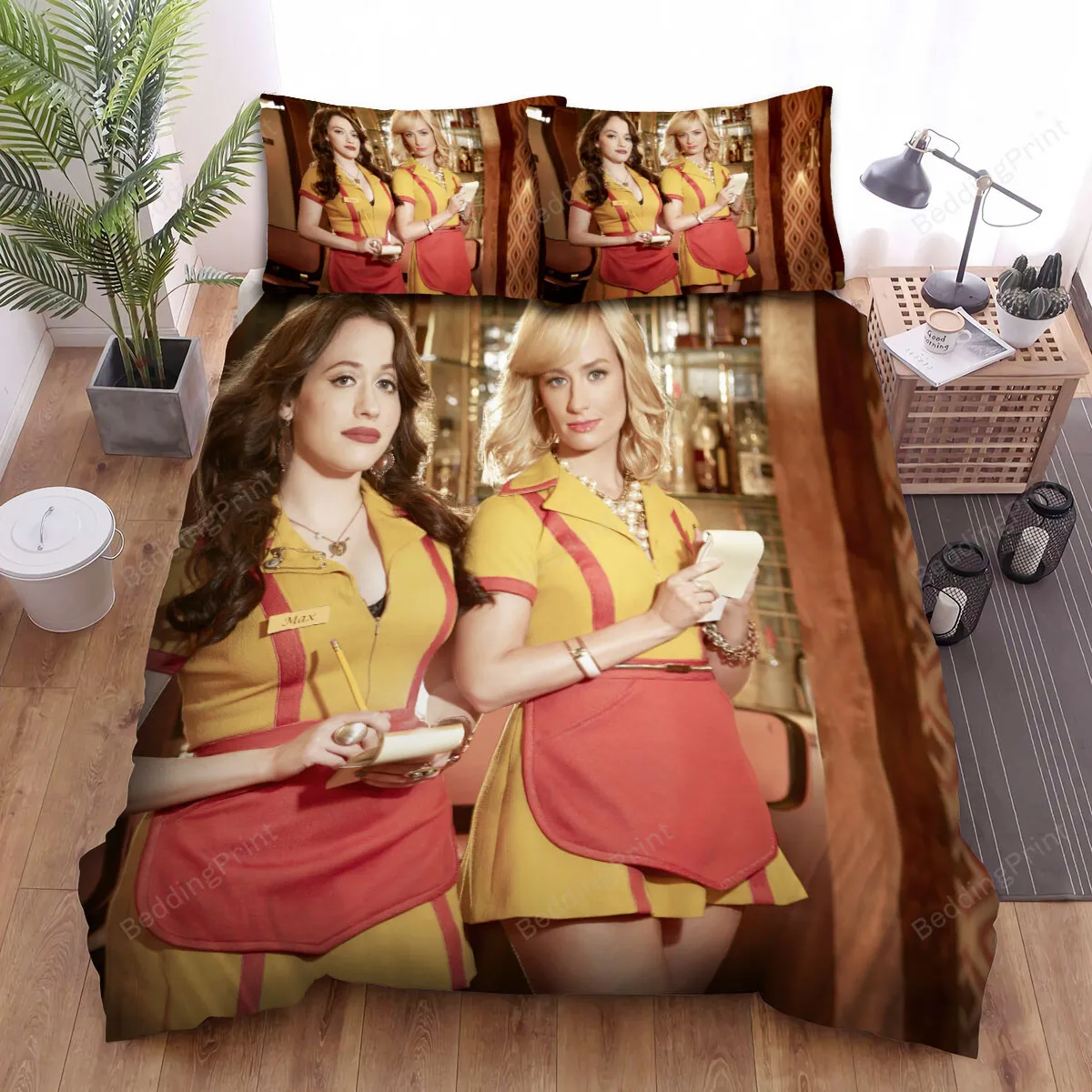 2 Broke Girls (20112017) Movie Poster Theme 2 Bed Sheets Spread Comforter Duvet Cover Bedding Sets