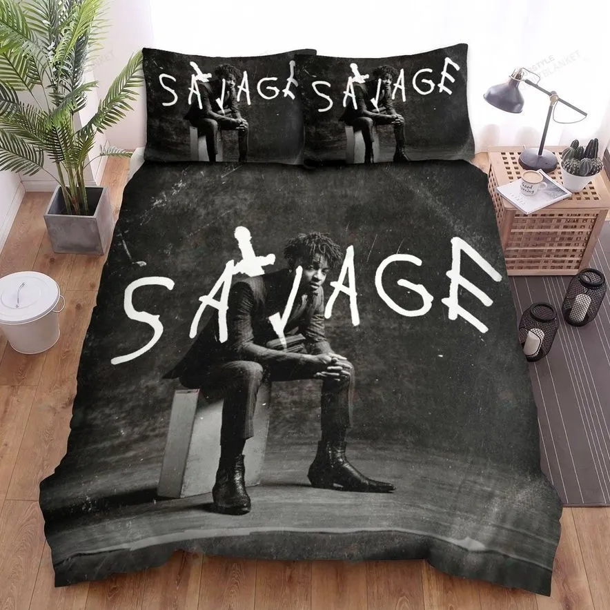 21 Savage In Black And White Savage Cover Bed Sheets Spread Comforter Duvet Cover Bedding Sets