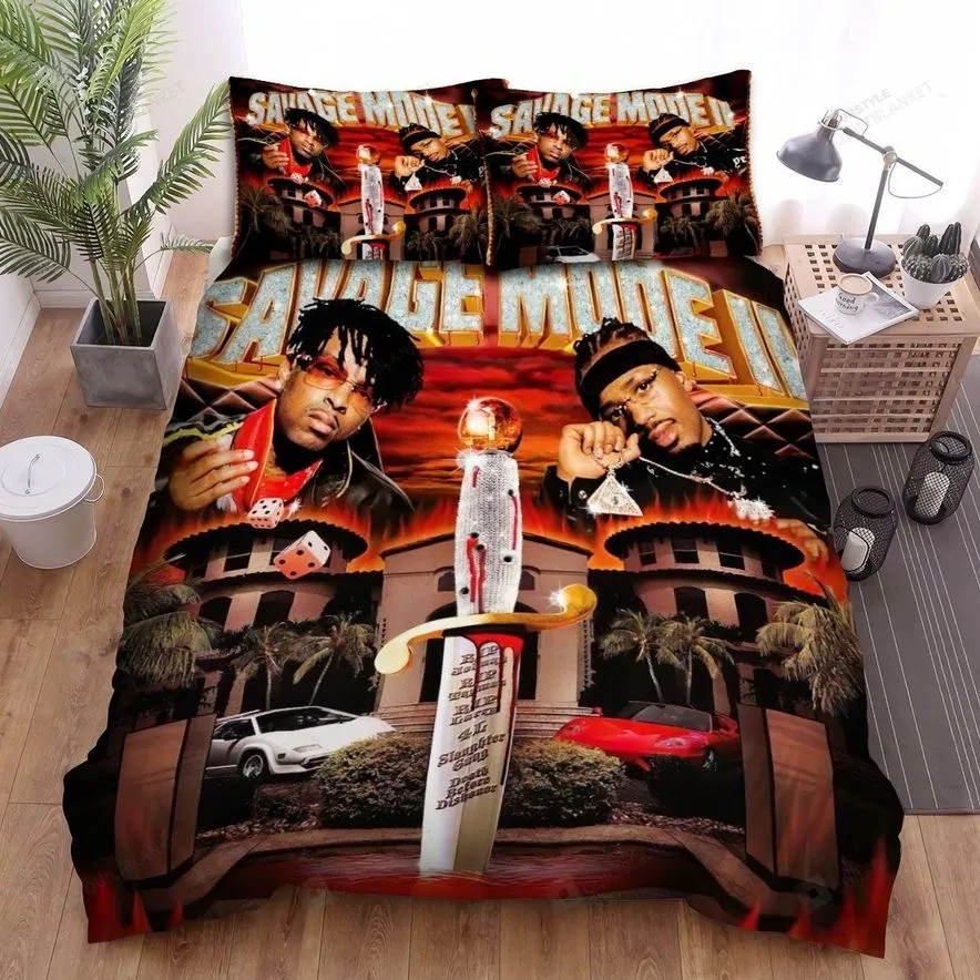 21 Savage Savage Mode Ii Album Cover Bed Sheets Spread Comforter Duvet Cover Bedding Sets