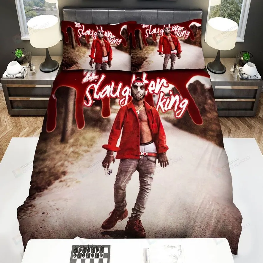 21 Savage Slaughter Kind Album Cover Bed Sheets Spread Comforter Duvet Cover Bedding Sets