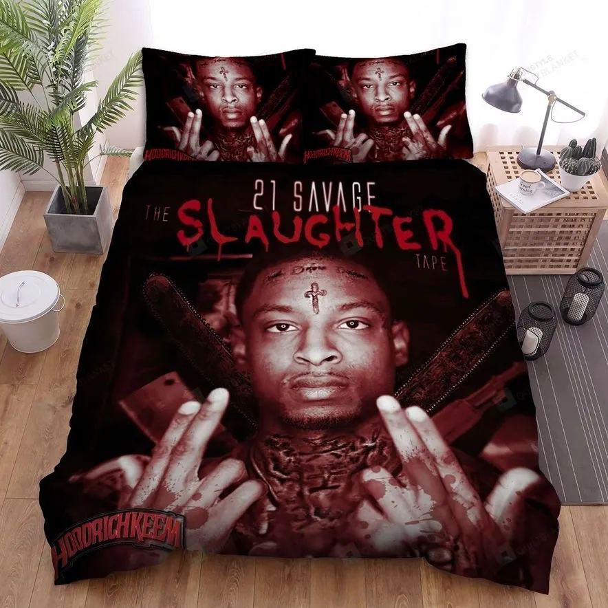 21 Savage Slaughter Tape Bed Sheets Spread Comforter Duvet Cover Bedding Sets