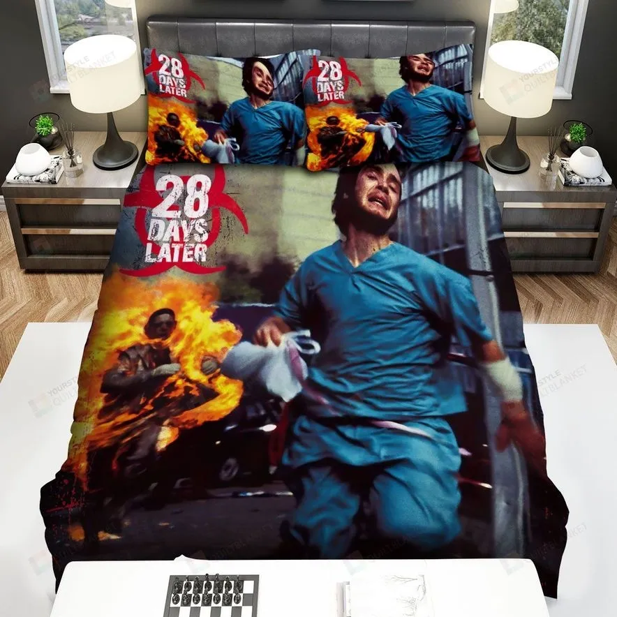 28 Days Later Movie Fire Photo Bed Sheets Spread Comforter Duvet Cover Bedding Sets