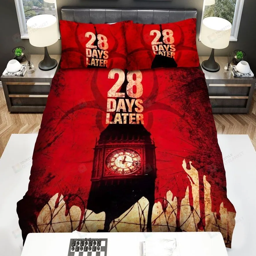 28 Days Later Movie Red Background Photo Bed Sheets Spread Comforter Duvet Cover Bedding Sets