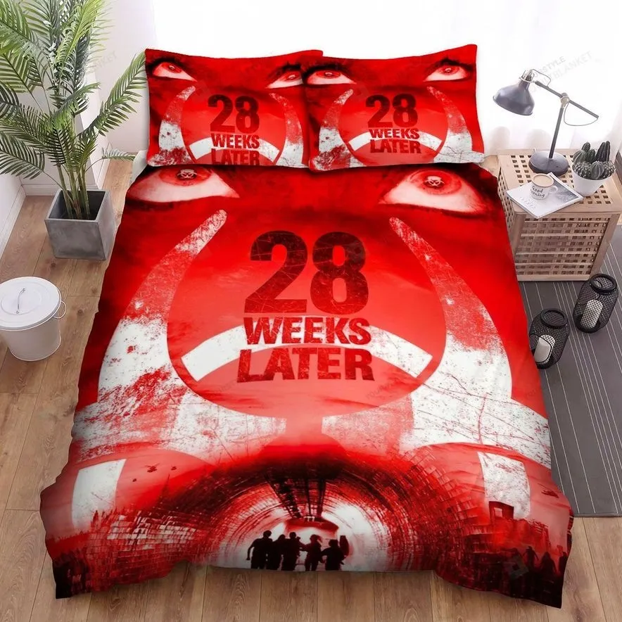 28 Weeks Later Warning Bed Sheets Spread Comforter Duvet Cover Bedding Sets