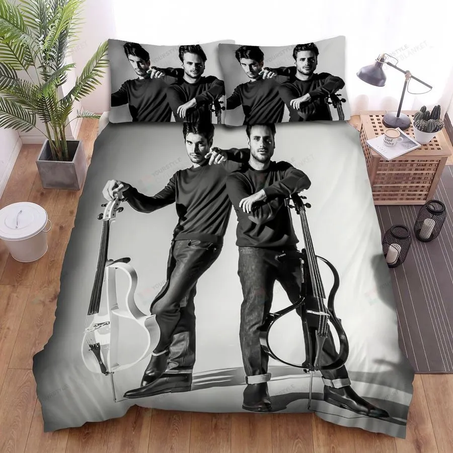 2Cellos Photo In Black &Amp White Bed Sheets Spread Comforter Duvet Cover Bedding Sets