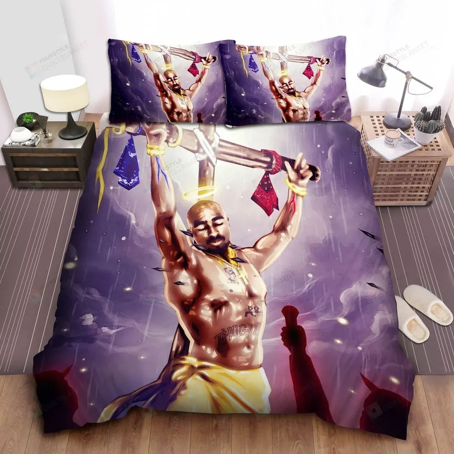 2Pac Cross Bed Sheets Spread Comforter Duvet Cover Bedding Sets