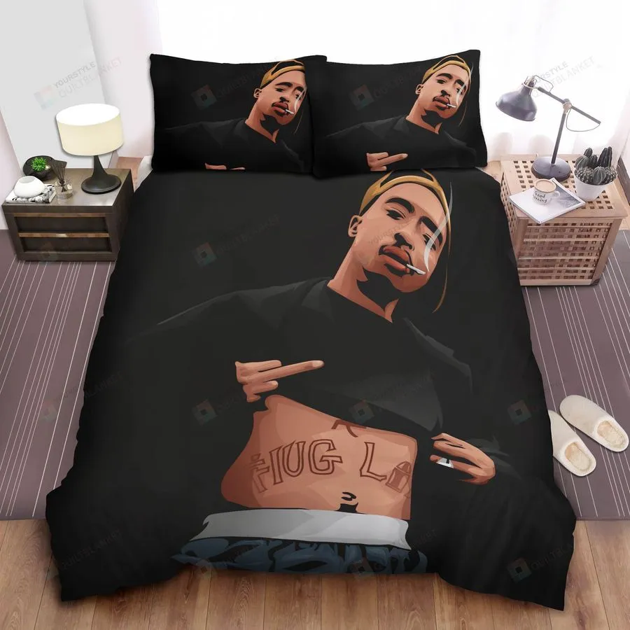 2Pac Smoke Bed Sheets Spread Comforter Duvet Cover Bedding Sets