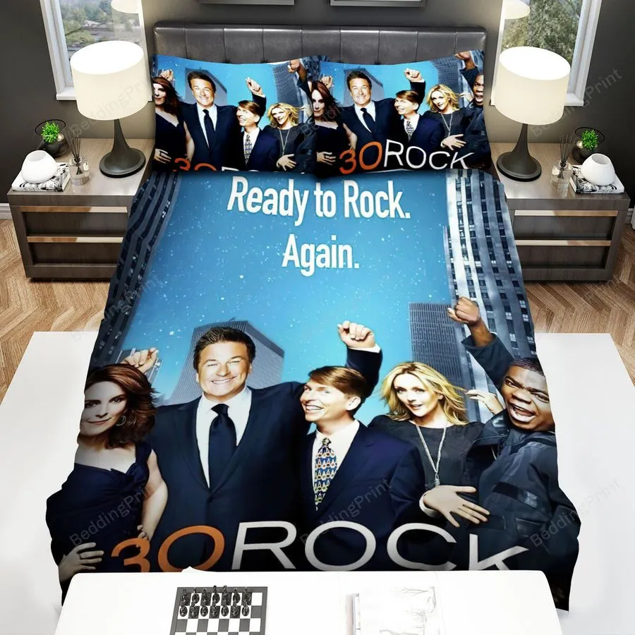 30 Rock (20062013) Ready To Rock Again Movie Poster Bed Sheets Spread Comforter Duvet Cover Bedding Sets