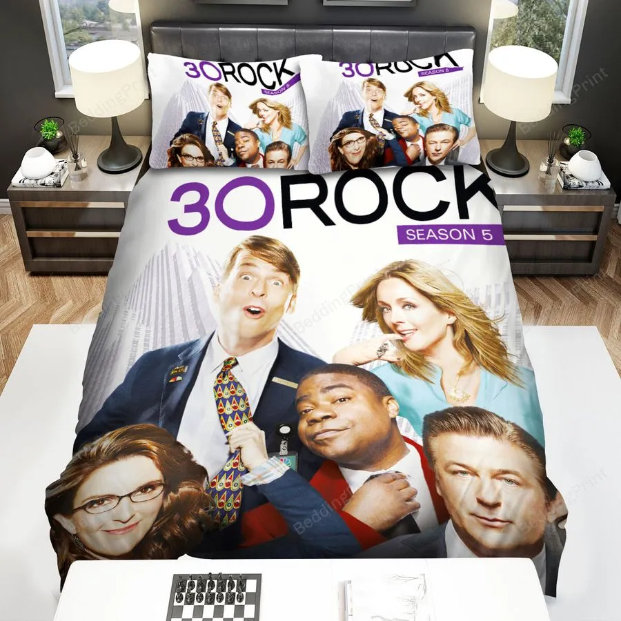 30 Rock (20062013) Season Five Movie Poster Bed Sheets Spread Comforter Duvet Cover Bedding Sets