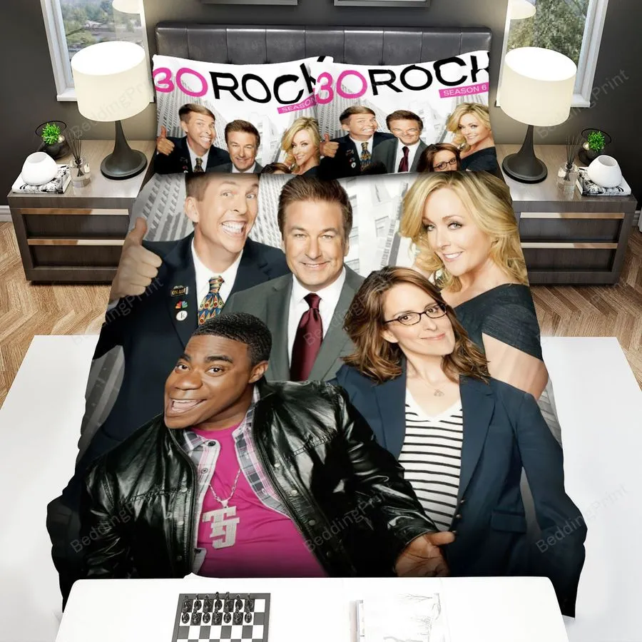 30 Rock (20062013) Season Six Movie Poster Bed Sheets Spread Comforter Duvet Cover Bedding Sets