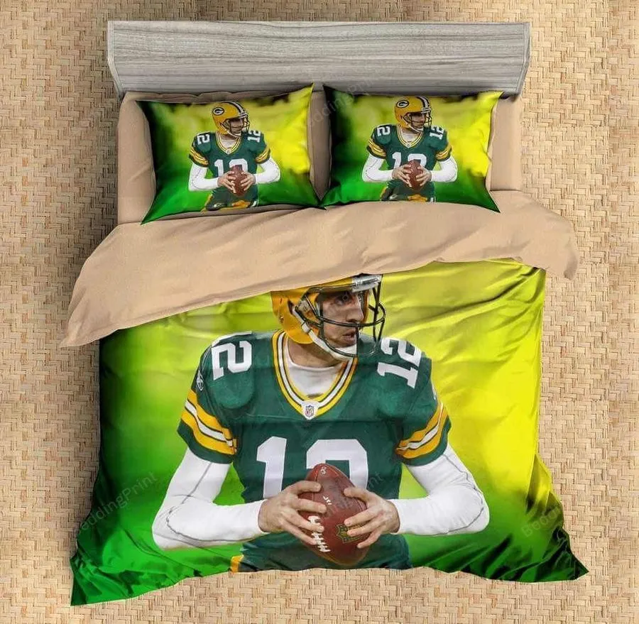 3D Aaron Rodgers Green Bay Packers Bedding Set For Fans