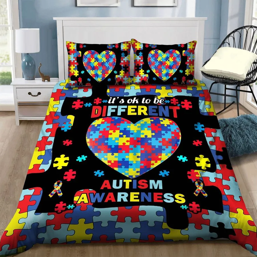 3D Autism Awareness Its Okay To Be Different Bed Sheets Duvet Cover Bedding Sets