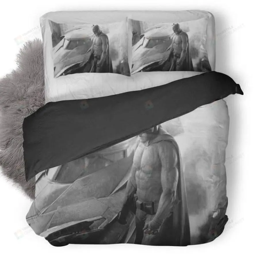 3D Batman Black And White Duvet Cover Bedding Set