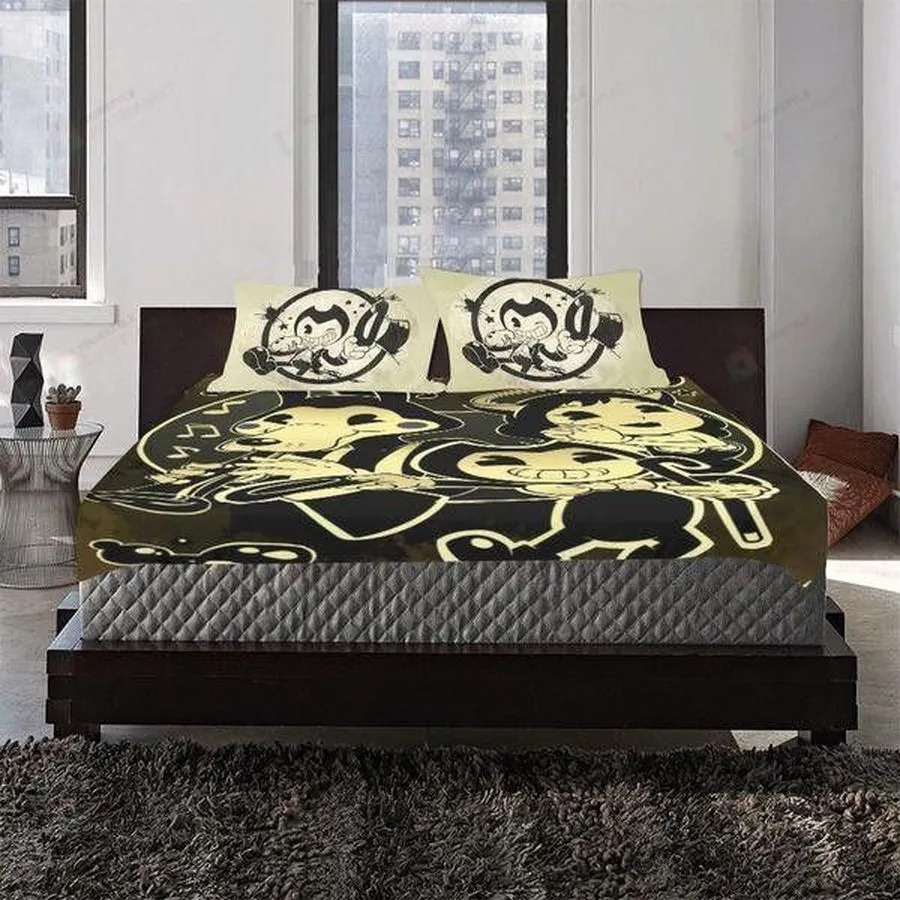 3D Bendy And The Ink Machine Video Game Bedding Set (Duvet Cover &Amp Pillow Cases)