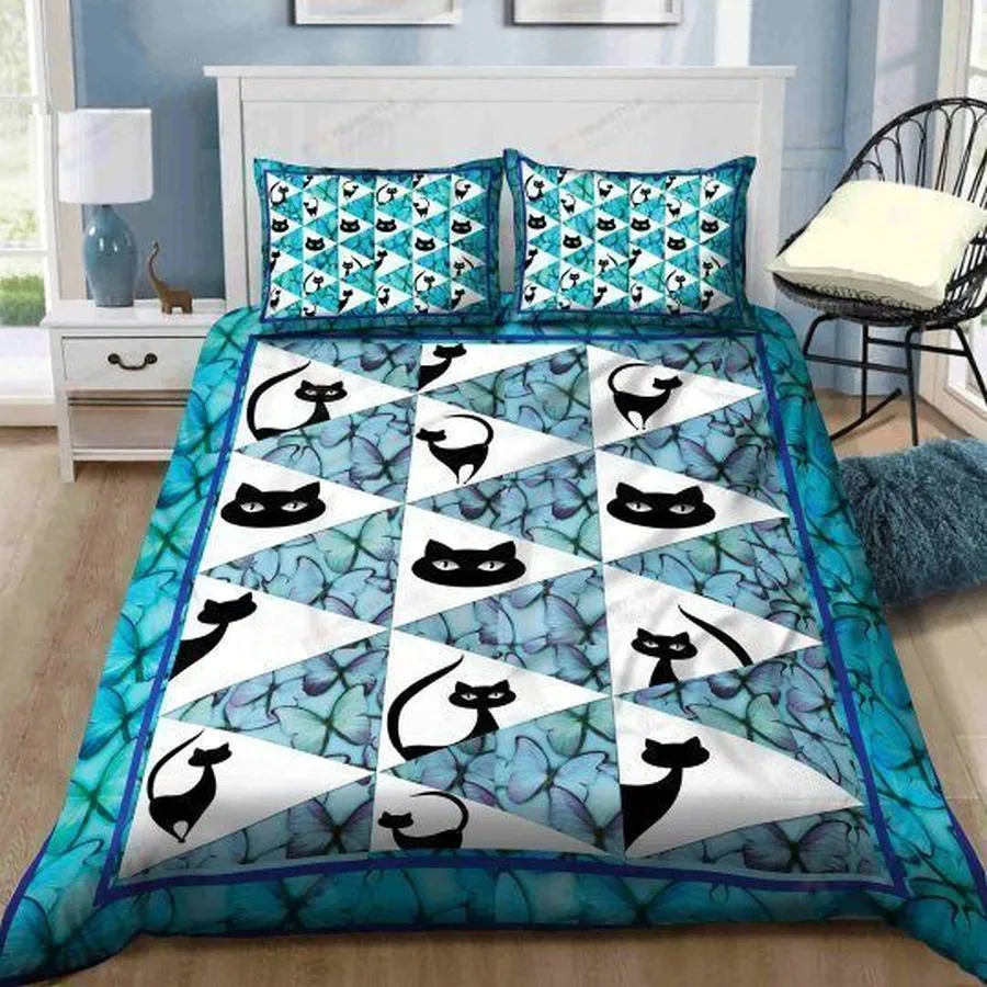 3D Black Cat Pattern Cotton Bed Sheets Spread Comforter Duvet Cover Bedding Sets