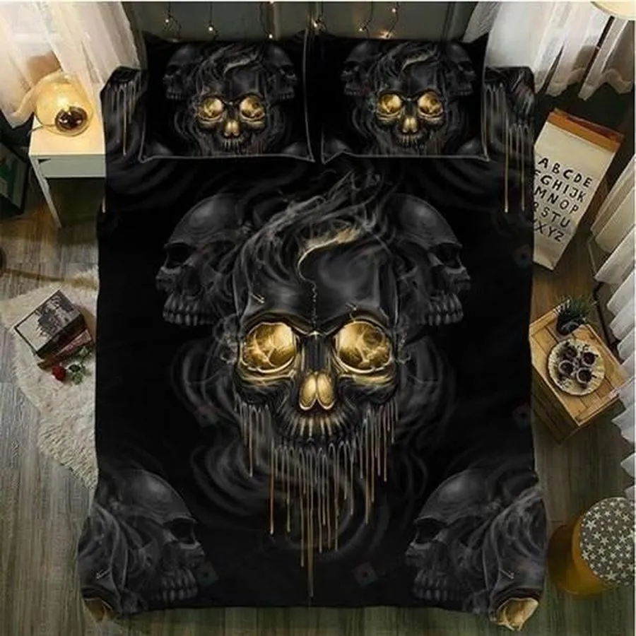 3D Black Skulls Bedding Set (Duvet Cover &Amp Pillow Cases)