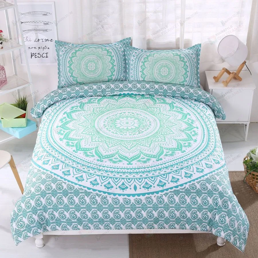 3D Bohemian Green Bed Sheets Duvet Cover Bedding Set Great Gifts For Birthday Christmas Thanksgiving